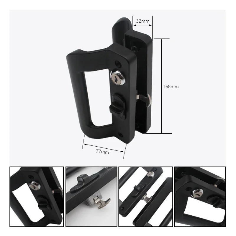 Aluminum Alloy Sliding Door Lock Handle Anti-theft Door Latch locK Door Pull Locks Aluminum Frame Door Home Furniture Hardware