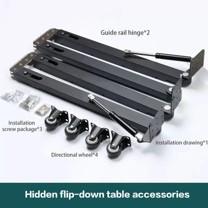 Flip-Down Folding Table Telescopic Multifunctional Dining Table Desk Cabinet Bar Cabinet Furniture Hardware Guide Rail