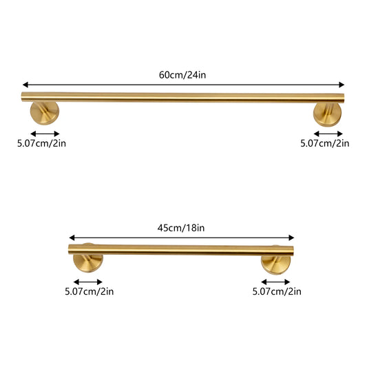 10Pcs Stainless Steel Bathroom Hardware Set Wall Mounted Towel Rail Bar Rack Bathroom Accessories