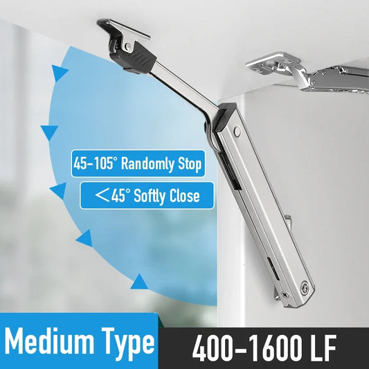 Heavy Duty Hydraulic Cabinet Hinge Randomly Stop Soft Closing Kitchen Hinges Adjustable Door Support Lift Up Door Hardware