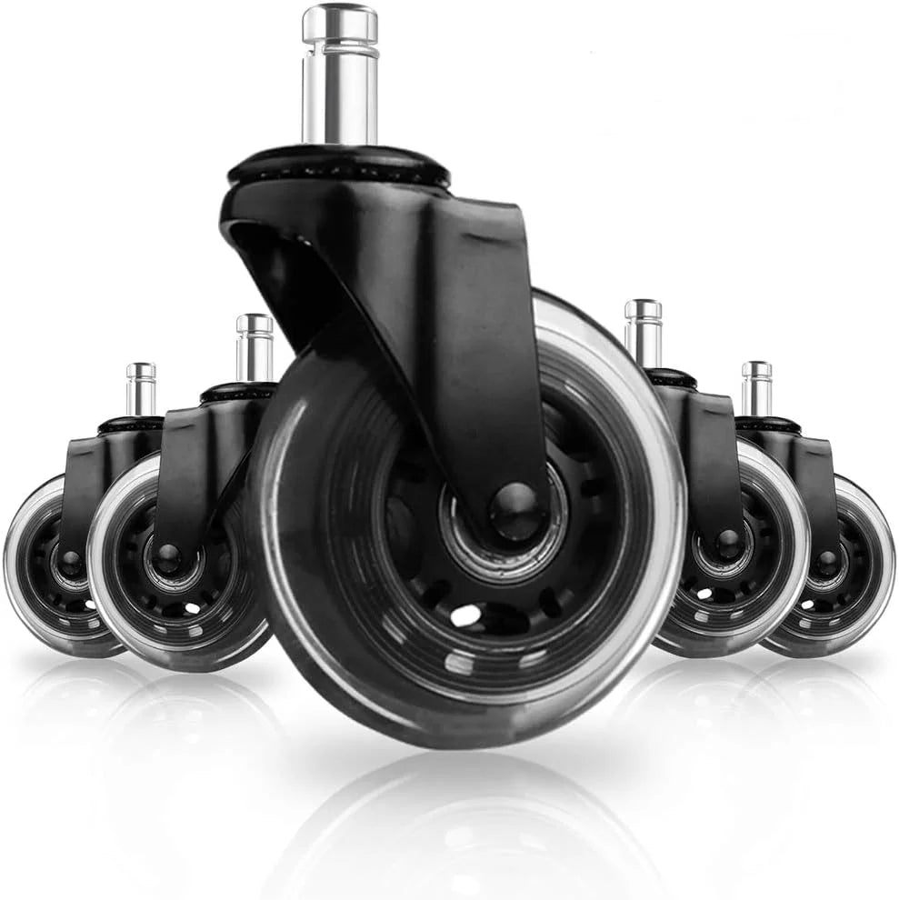 5PCS Office Chair Caster Wheels 360 Degree Swivel Rubber Caster Wheels 10/11mm Replacement Swivel Rollers Furniture Hardware